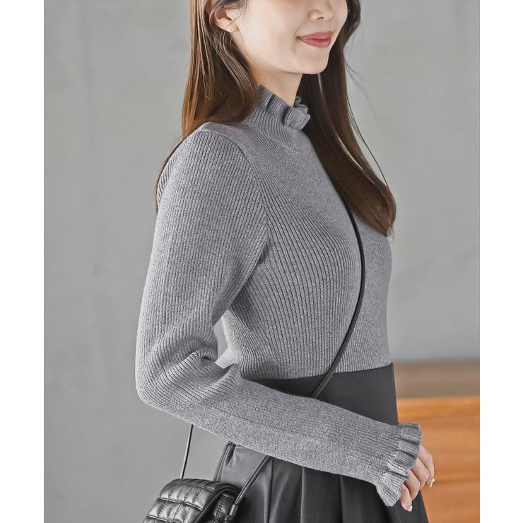 フリルネックラメリブニットプルオーバー | rps | 詳細画像27 