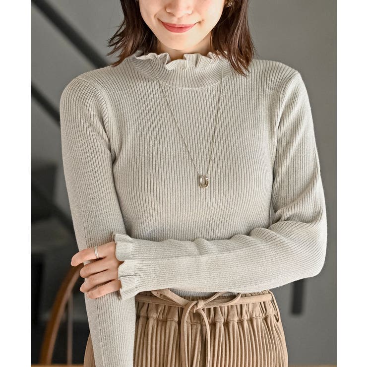 フリルネックラメリブニットプルオーバー | rps | 詳細画像34 