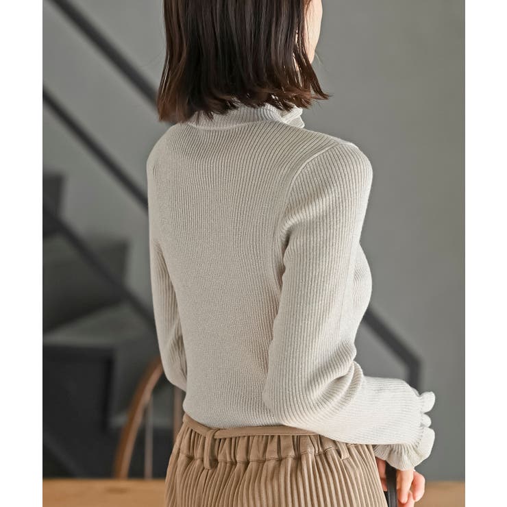 フリルネックラメリブニットプルオーバー[品番：RPSW0004012]｜rps