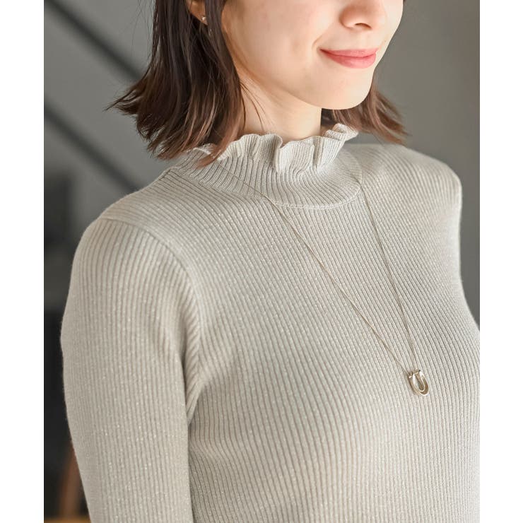 フリルネックラメリブニットプルオーバー | rps | 詳細画像38 