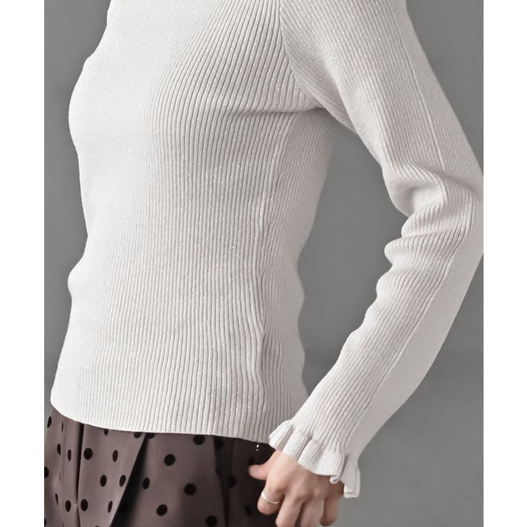 フリルネックラメリブニットプルオーバー | rps | 詳細画像9 