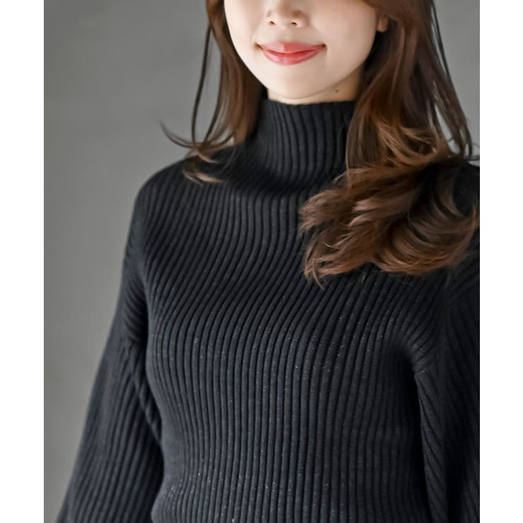 ボリューム袖ボトルネックラメリブニットプルオーバー | rps | 詳細画像24 