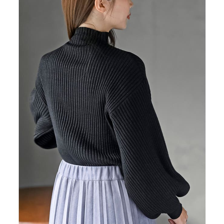 ボリューム袖ボトルネックラメリブニットプルオーバー | rps | 詳細画像26 