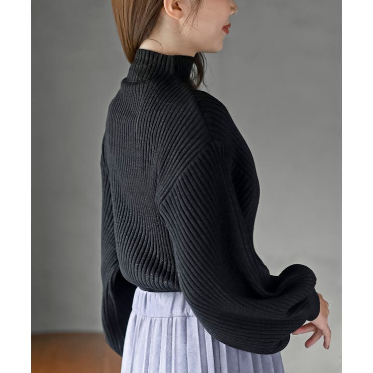 ボリューム袖ボトルネックラメリブニットプルオーバー | rps | 詳細画像27 