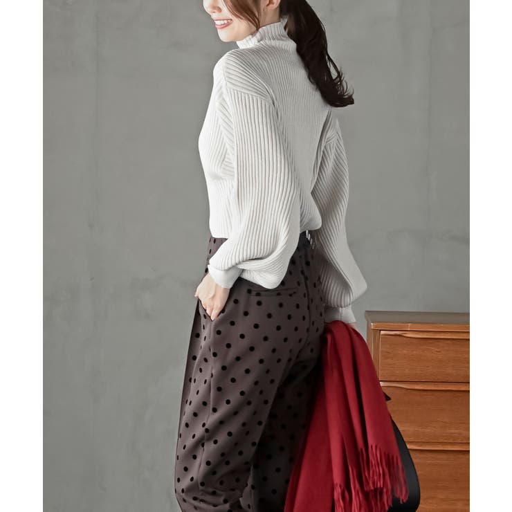 ボリューム袖ボトルネックラメリブニットプルオーバー | rps | 詳細画像3 