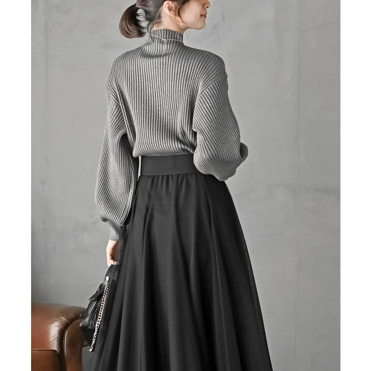 ボリューム袖ボトルネックラメリブニットプルオーバー | rps | 詳細画像30 