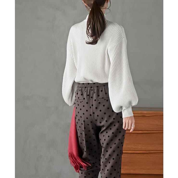 ボリューム袖ボトルネックラメリブニットプルオーバー | rps | 詳細画像4 