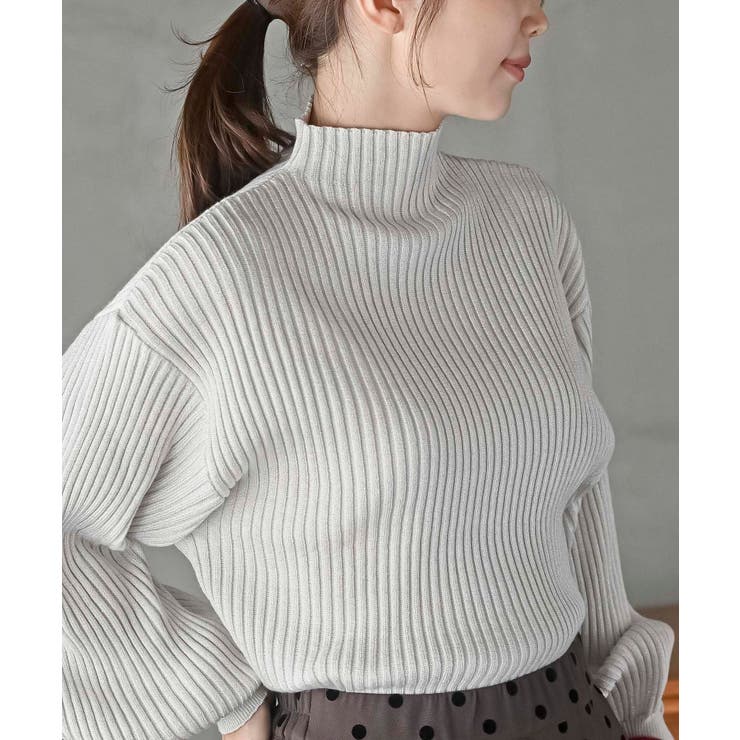 ボリューム袖ボトルネックラメリブニットプルオーバー | rps | 詳細画像6 