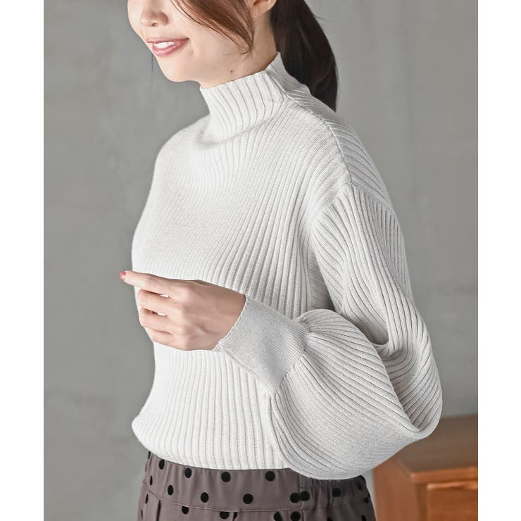 ボリューム袖ボトルネックラメリブニットプルオーバー | rps | 詳細画像7 