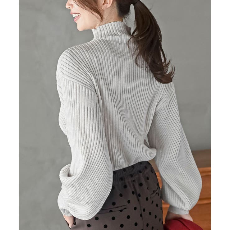 ボリューム袖ボトルネックラメリブニットプルオーバー | rps | 詳細画像8 