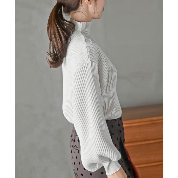 ボリューム袖ボトルネックラメリブニットプルオーバー | rps | 詳細画像9 