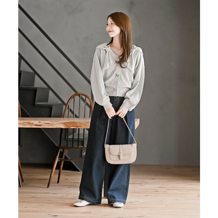 リボンボタンボリューム袖ラメニットＶカーディガン | rps | 詳細画像10 