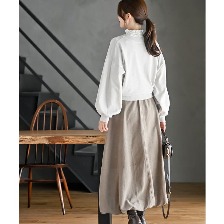 リボンボタンボリューム袖ラメニットＶカーディガン | rps | 詳細画像4 