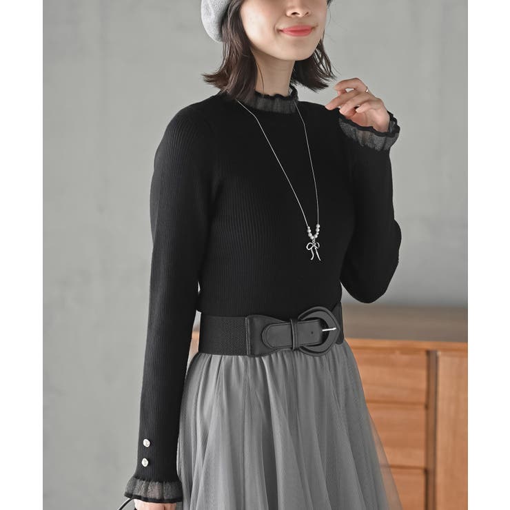 シアーネックリブニットプルオーバー | rps | 詳細画像14 