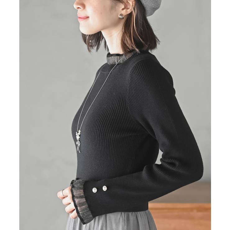 シアーネックリブニットプルオーバー | rps | 詳細画像15 