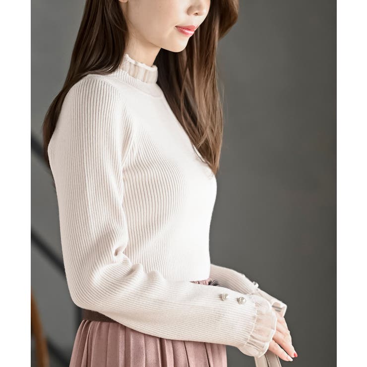 シアーネックリブニットプルオーバー | rps | 詳細画像9 