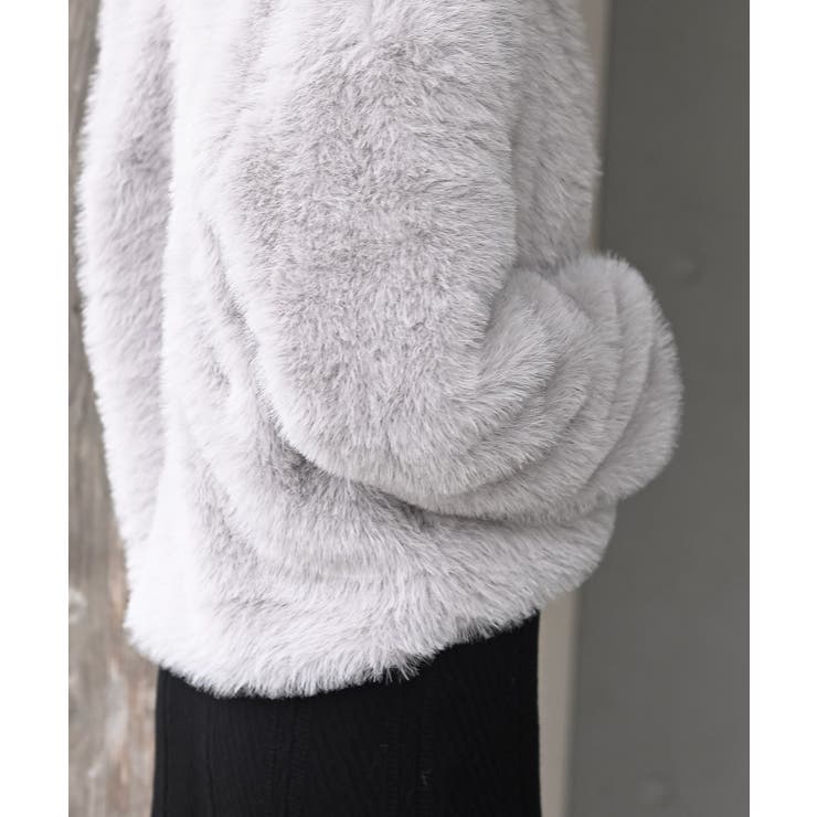 襟付きフェイクファーショートジャケット | rps | 詳細画像19 