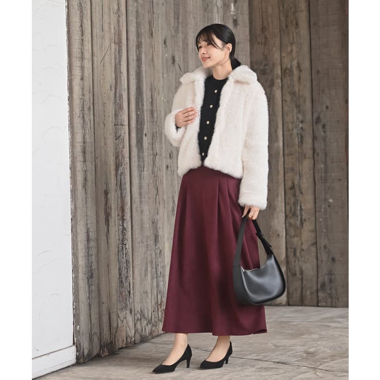 襟付きフェイクファーショートジャケット | rps | 詳細画像2 