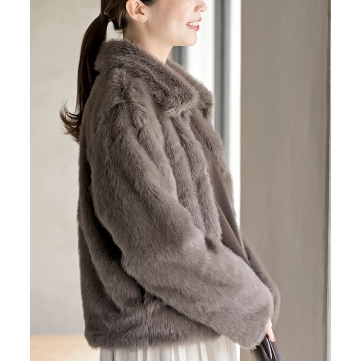 襟付きフェイクファーショートジャケット | rps | 詳細画像28 