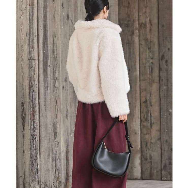 襟付きフェイクファーショートジャケット | rps | 詳細画像4 