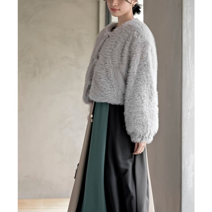 リボン釦フェイクファージャケット | rps | 詳細画像11 