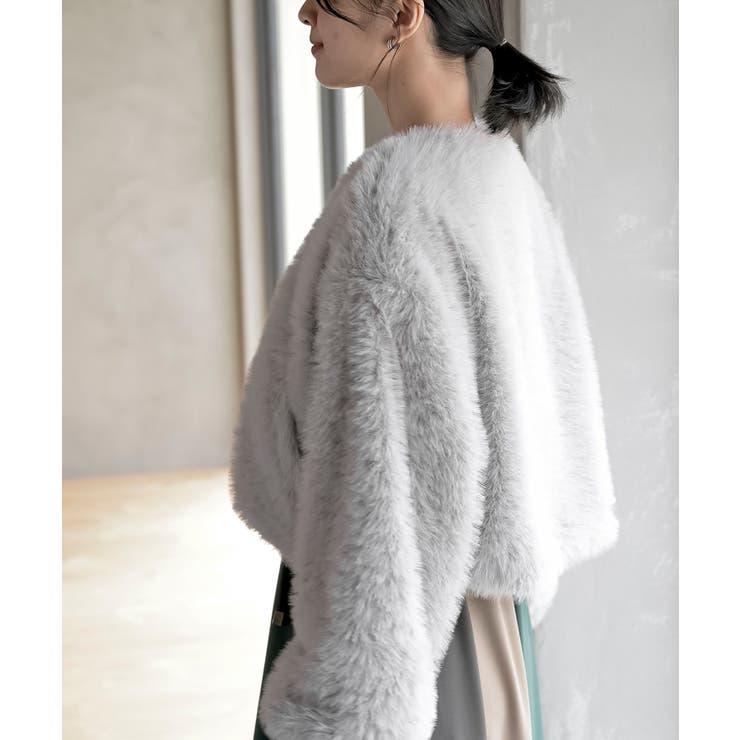 リボン釦フェイクファージャケット | rps | 詳細画像15 