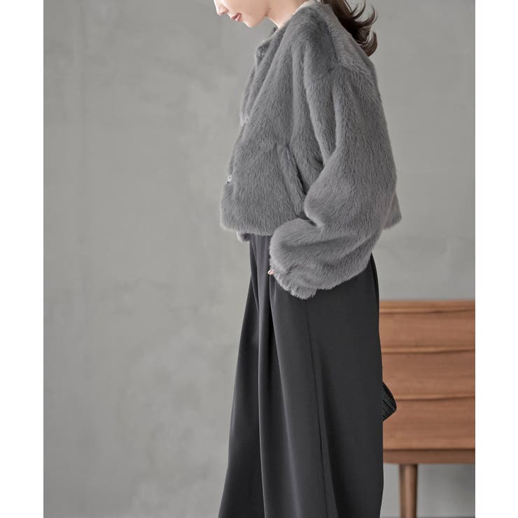 リボン釦フェイクファージャケット | rps | 詳細画像19 