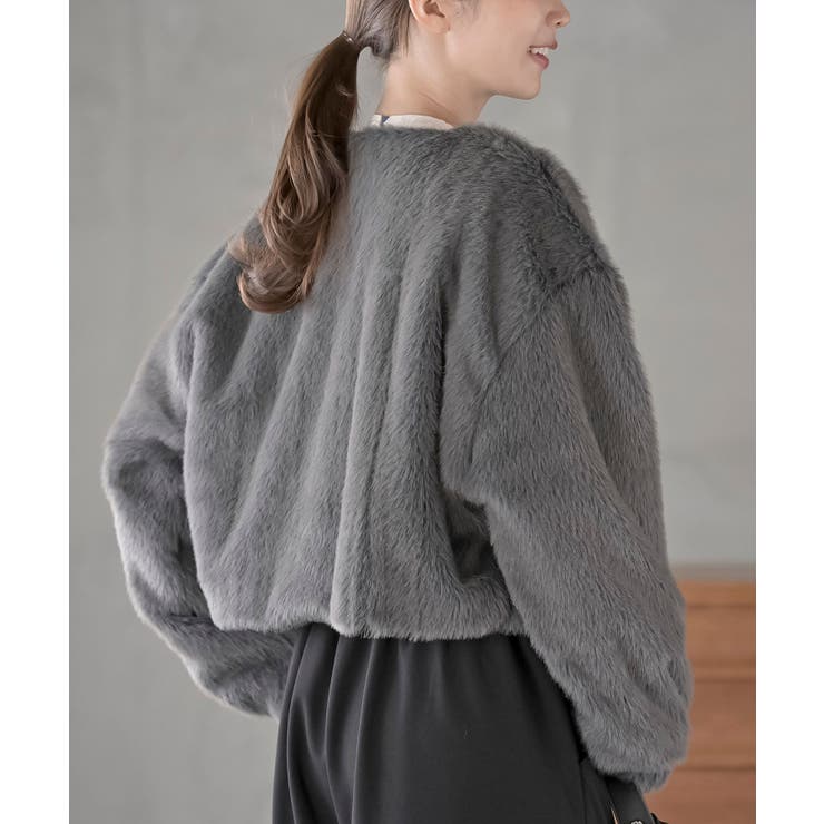 リボン釦フェイクファージャケット | rps | 詳細画像24 