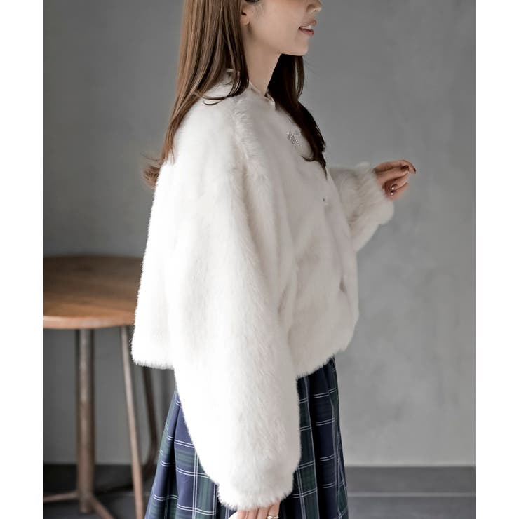 リボン釦フェイクファージャケット | rps | 詳細画像9 