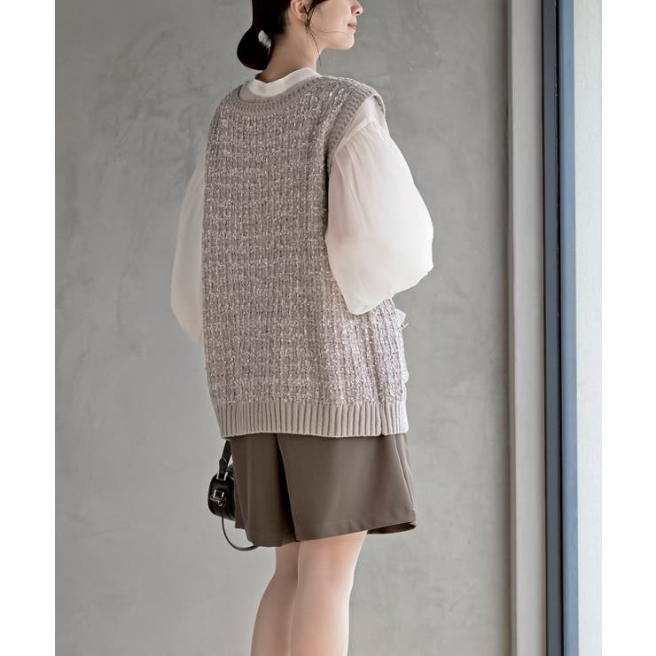 ツィード編みニットベスト[品番：RPSW0004099]｜rps（アールピーエス