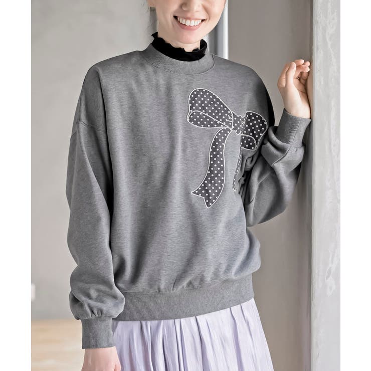 【新品未使用】cen. リボンスウェットプルオーバー ドットリボンモチーフ裏毛プルオーバー[品番：RPSW0004100]｜rps