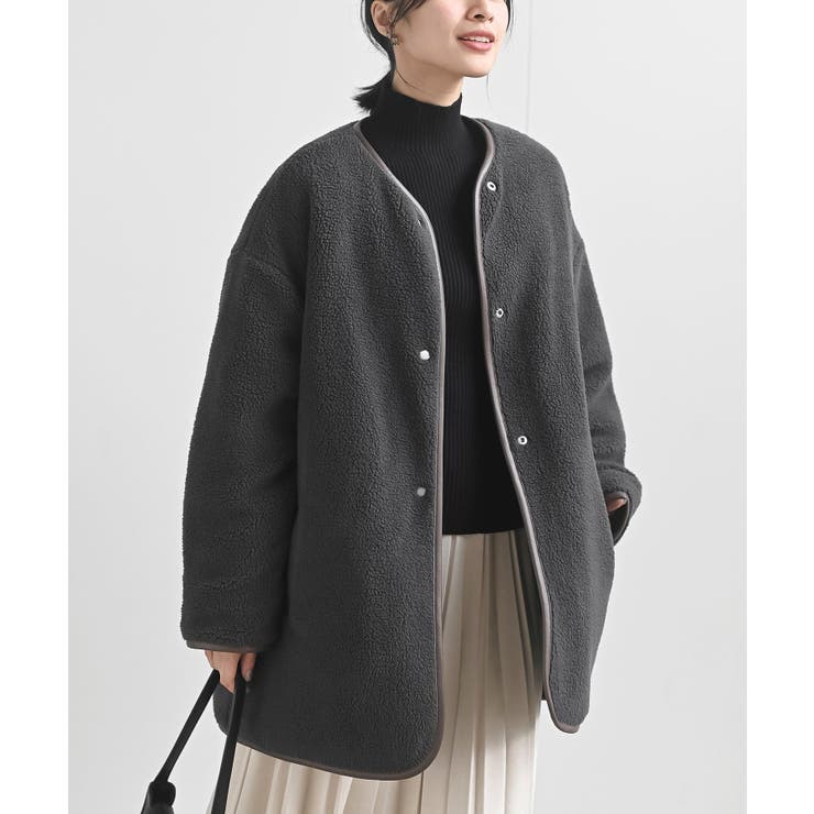 CHACグレー | ボア×キルトリバーシブルジャケット | rps