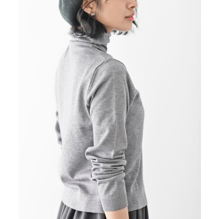 天竺編みタートルネックラメニットプルオーバー[品番：RPSW0003119