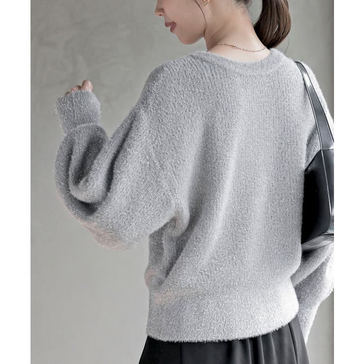 ハートボタンラメフェザークルーネックカーディガン | rps | 詳細画像16 