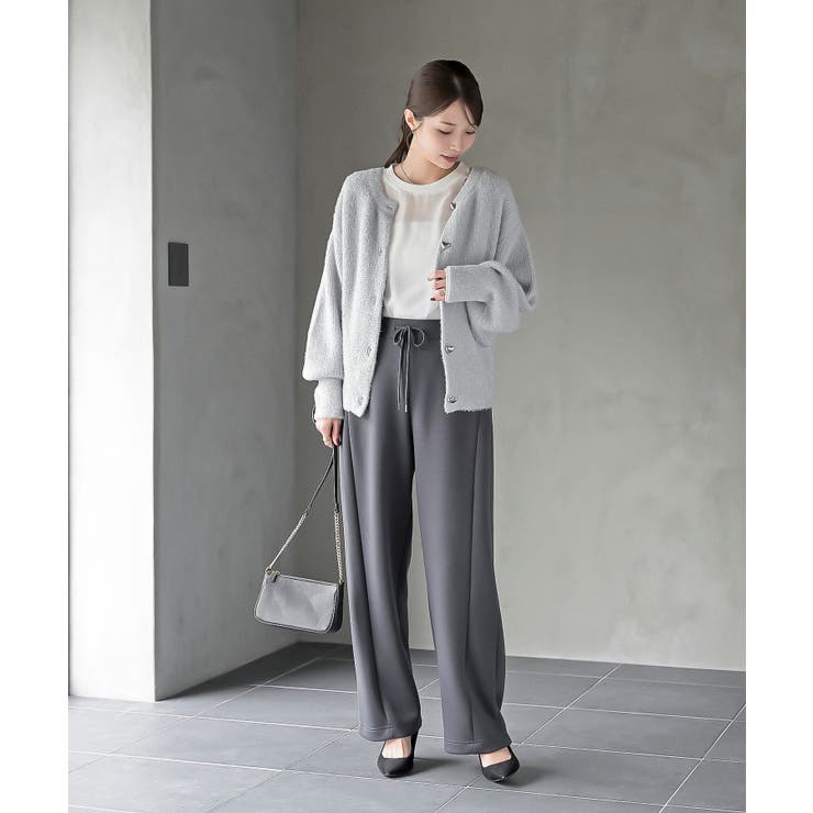 ハートボタンラメフェザークルーネックカーディガン | rps | 詳細画像18 