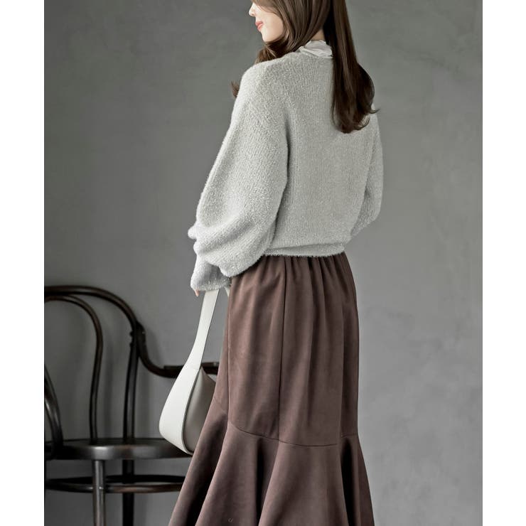 ハートボタンラメフェザークルーネックカーディガン | rps | 詳細画像3 