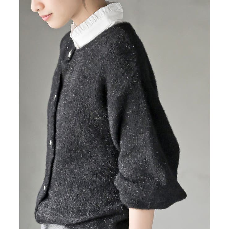 ハートボタンラメフェザークルーネックカーディガン | rps | 詳細画像31 