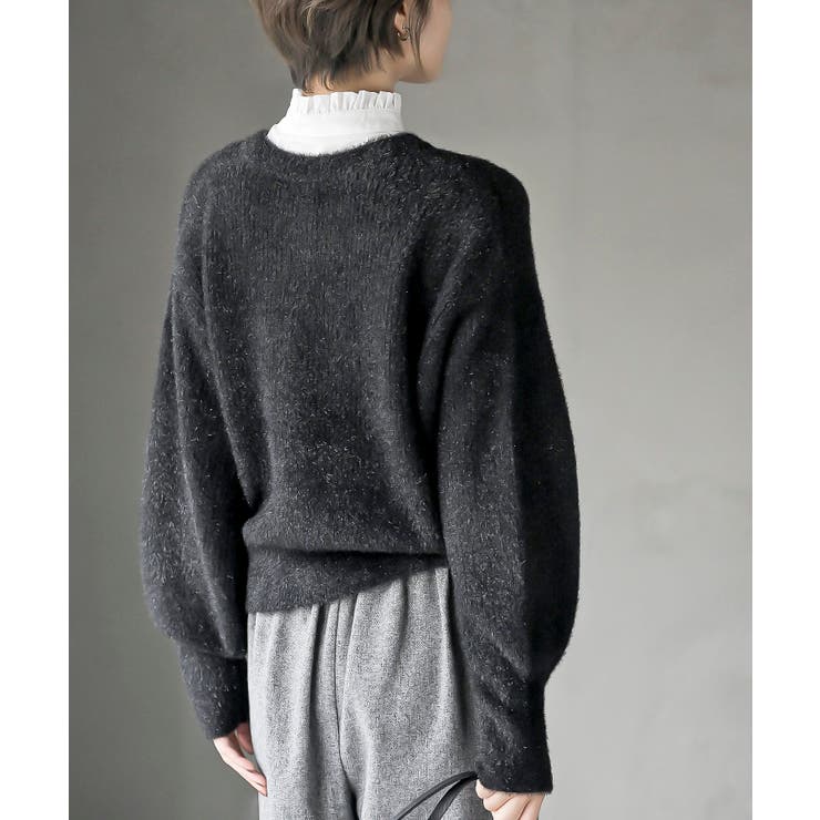 ハートボタンラメフェザークルーネックカーディガン | rps | 詳細画像32 