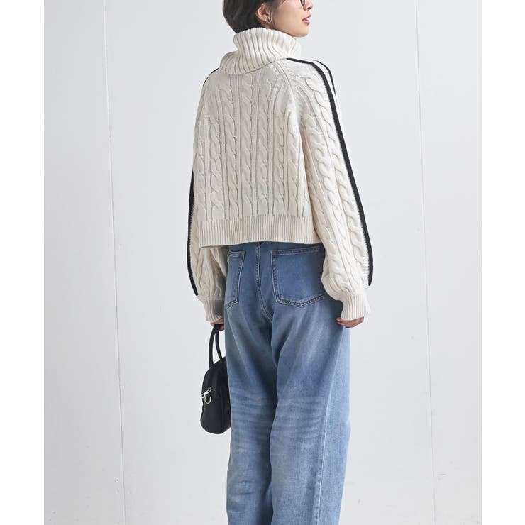 ライン入りタートルケーブルニットプルオーバー | rps | 詳細画像12 