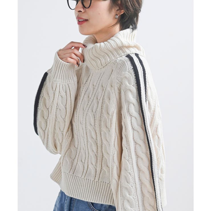 ライン入りタートルケーブルニットプルオーバー | rps | 詳細画像14 