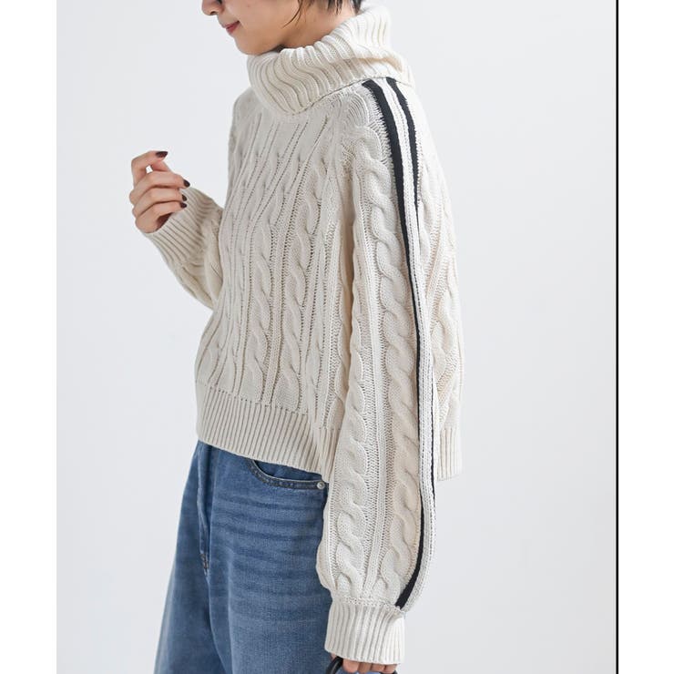 ライン入りタートルケーブルニットプルオーバー | rps | 詳細画像15 