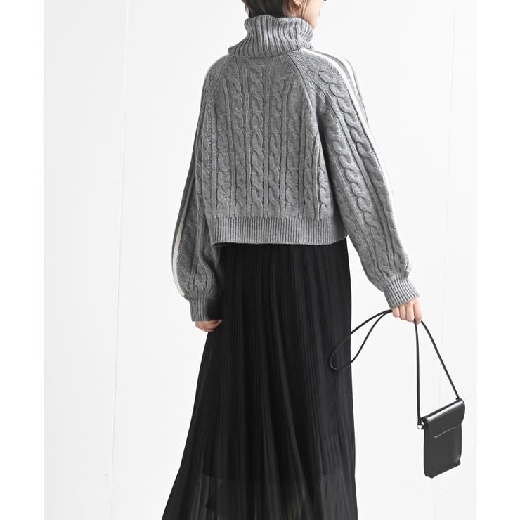 ライン入りタートルケーブルニットプルオーバー | rps | 詳細画像21 