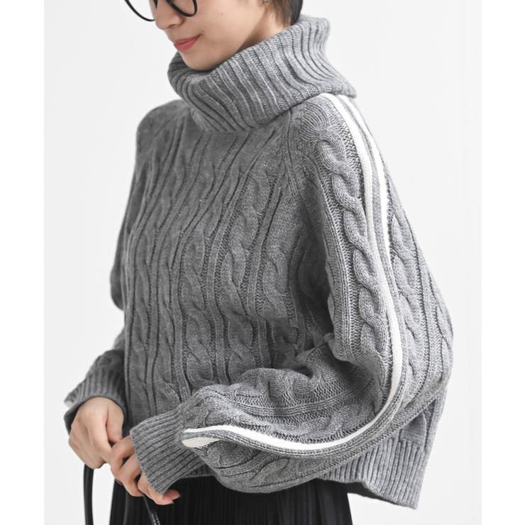 ライン入りタートルケーブルニットプルオーバー | rps | 詳細画像24 