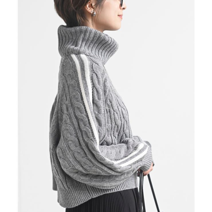 ライン入りタートルケーブルニットプルオーバー | rps | 詳細画像26 