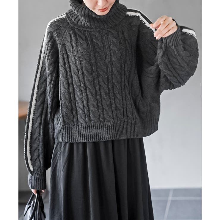 ライン入りタートルケーブルニットプルオーバー | rps | 詳細画像6 