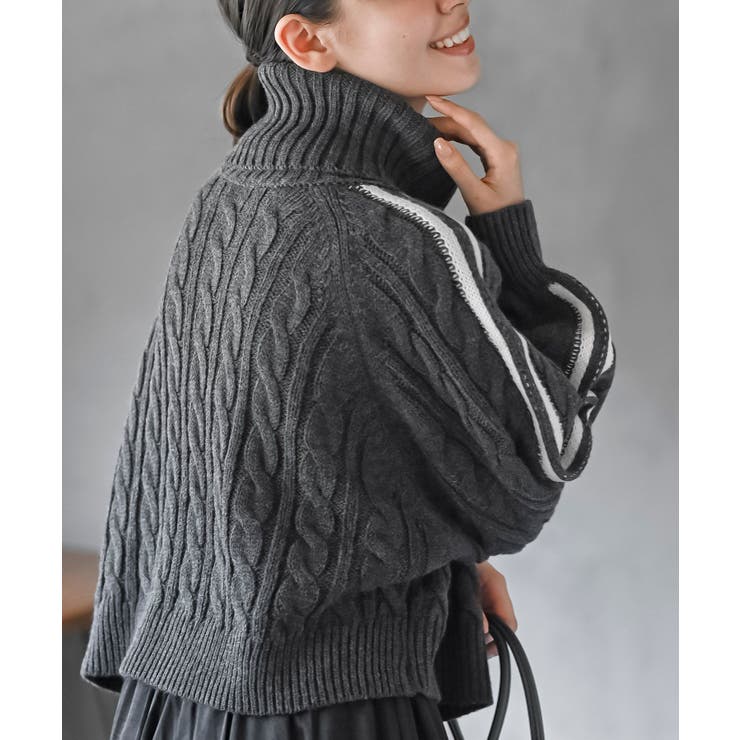 ライン入りタートルケーブルニットプルオーバー | rps | 詳細画像9 