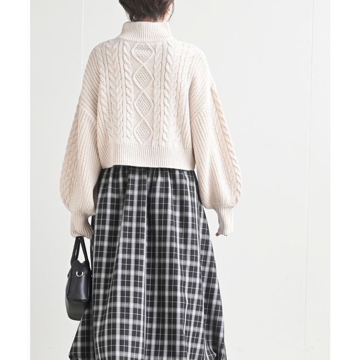 パール付きハイネックケーブルニットプルオーバー | rps | 詳細画像12 