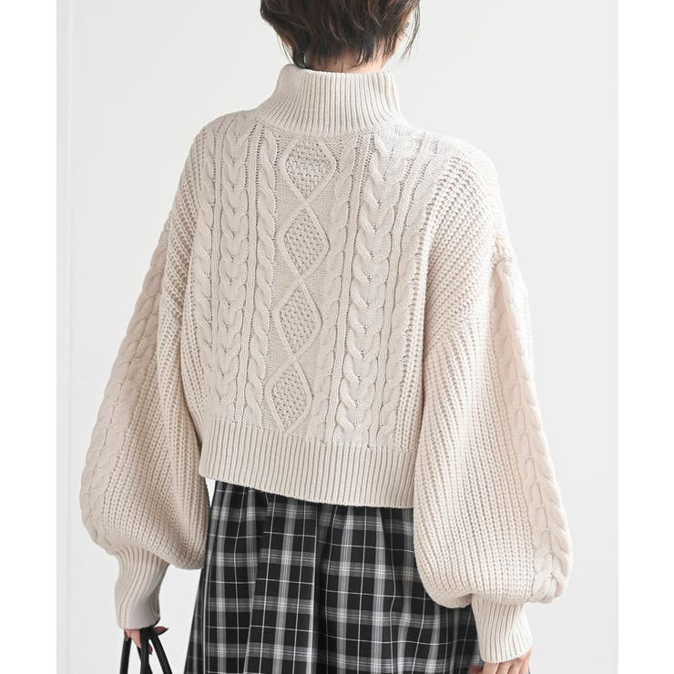 パール付きハイネックケーブルニットプルオーバー | rps | 詳細画像16 
