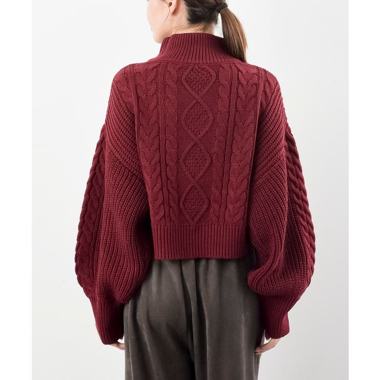 パール付きハイネックケーブルニットプルオーバー | rps | 詳細画像27 