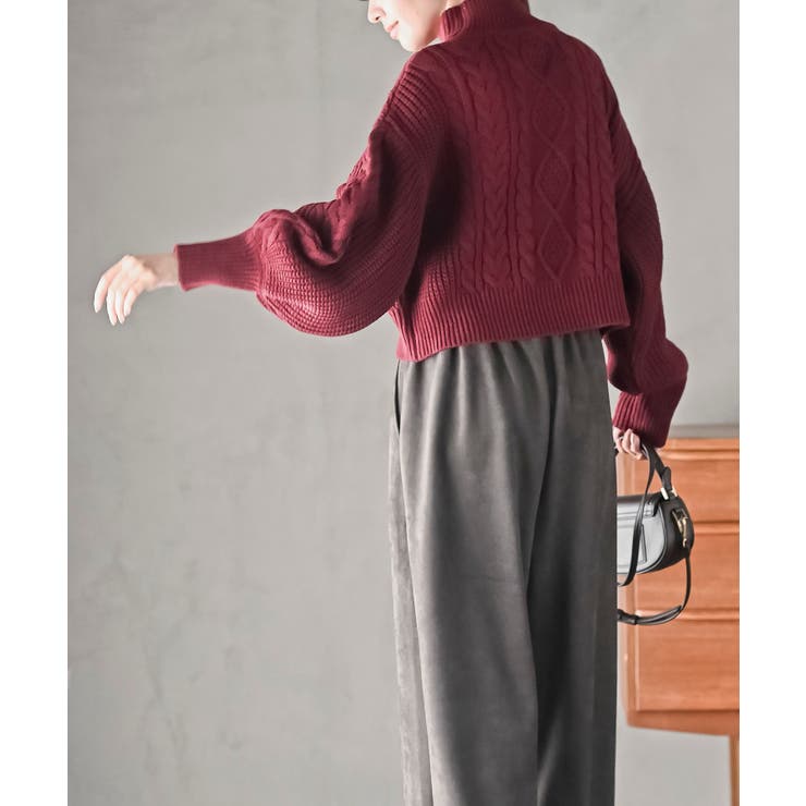 パール付きハイネックケーブルニットプルオーバー | rps | 詳細画像4 